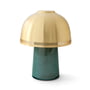 & Tradition - Raku LED table lamp SH8, Ø 16 x 21 cm, blue green & brassed