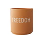 Design Letters - AJ Favourite porcelain mug, Freedom / orange
