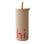 Design Letters - Hi Travel drinking straw cup, 0.5 l, beige