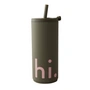 Design Letters - Hi Travel drinking straw cup, 0.5 l, olive green