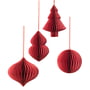 Broste Copenhagen - Christmas Mix Decorative pendant, Ø 9 x H 10 cm, pompeian red (set of 4)