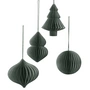 Broste Copenhagen - Christmas Mix Decorative pendant, Ø 9 x H 10 cm, thyme (set of 4)