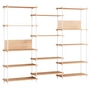 Moebe - Shelving System, Tall Triple, oiled oak / white