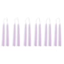 Hay - Mini Colonical candles, h 14 cm, lilac (set of 12)
