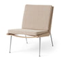 & Tradition - Boomerang HM1 lounge chair, oiled oak / stainless steel legs, beige (Karakorum 003)