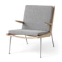 & Tradition - Boomerang HM2 Loungechair, frame oiled oak / legs stainless steel, gray (Hallingdal 130)