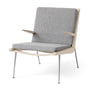 & Tradition - Boomerang HM2 Loungechair, frame oak soaped / legs stainless steel, gray (Hallingdal 130)