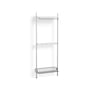 Hay - Pier System 1041, floor shelf with lattice shelf, H 209 x 82 cm, white / aluminum