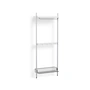 HAY - Pier System 1041, floor shelf with lattice shelf, H 209 x 82 cm, white / aluminum