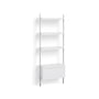 Hay - Pier System 131, Floor standing shelf, H 209 x 82 cm, white / aluminum