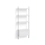 HAY - Pier System 131, Floor standing shelf, H 209 x 82 cm, white / aluminum