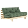 Karup Design - Roots Sofa bed, 160 x 200 cm, natural pine / olive green (756)