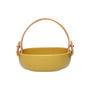 Marimekko - Oiva Serving bowl with leather handle, 1 2. 5 x 1 3. 5 cm, yellow