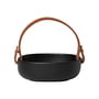 Marimekko - Oiva Serving bowl with leather handle, 1 2. 5 x 1 3. 5 cm, black