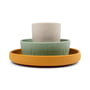 Done by Deer - Stick & Stay Tableware set Lalee, green / mustard yellow / sand