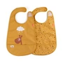 Done by Deer - Bib with Velcro Raffi, mustard yellow (set of 2)
