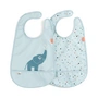 Done by Deer - Bib with Velcro Elphee, blue (set of 2)