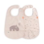 Done by Deer - Bib with Velcro Ozzo, pink (set of 2)