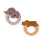 Done by Deer - Teething ring Deer Friends, mustard yellow / pink (set of 2)