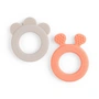 Done by Deer - Teething ring Deer Friends, sand / coral (set of 2)