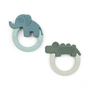 Done by Deer - Teething ring Deer Friends, green / blue (set of 2)