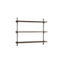 Moebe - Wall Shelving System Low, oak dark smoked / warm grey