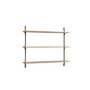Moebe - Wall Shelving System Low, oak oiled / warm grey
