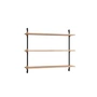 Moebe - Wall Shelving System Low, oak oiled / black