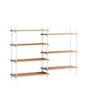 Moebe - Shelving System Medium Double, oiled oak / white