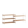 Moebe - Shelving System Low Double, oak oiled / white