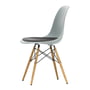 Vitra - Eames Plastic Side Chair DSW with seat cushion, ash honey / light gray (felt glides basic dark)