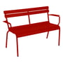 Fermob - Luxembourg Garden bench with armrest, 2-seater, poppy red