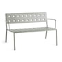 Hay - Balcony Lounge bench with armrests, L 121.5 cm, desert green