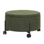Hübsch Interior - Contain Pouf with wheels large Ø 66 x 37 cm, green