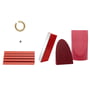Nikara Jewelry holder set of 4, tomato red / sunrise / watermelon / wine red + earring gold for free