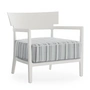 Kartell - Cara Outdoor armchair, frame white matt / cover green striped