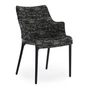 Kartell - Eleganza Nia Armchair, frame black / fabric melange black