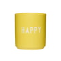 Design Letters - AJ Favourite porcelain mug, Happy / yellow