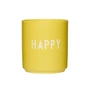 Design Letters - AJ Favourite Porcelain mug, Happy / yellow