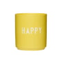 Design Letters - AJ Favourite Porcelain mug, Happy / yellow