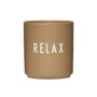 Design Letters - AJ Favourite porcelain mug, Relax / camel