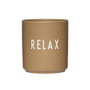 Design Letters - AJ Favourite Porcelain mug, Relax / camel