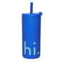 Design Letters - Hi Travel drinking straw cup, 0.5 l, cobalt blue