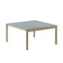 Muuto - Couple Coffee table, 84 x 80 cm, 1 Plain 1 Wavy, oak / pale blue