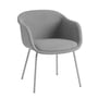 Muuto - Fiber Conference armchair with tubular frame, gray / Remix 133 gray