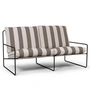 Ferm Living - Desert Stripe Outdoor 2-seater sofa - Black / chocolate
