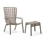 Nardi - Folio adjustable outdoor chair + Poggio stool, tortora