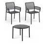 Nardi - Doga Armchair (2x) + Doga Side table, Ø 50 cm, anthracite