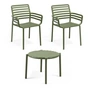Nardi - Doga Armchair (2x) + Doga Side table, Ø 50 cm, agave