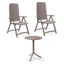 Nardi - Darsena Relax folding armchair (2x) + Step table, tortora